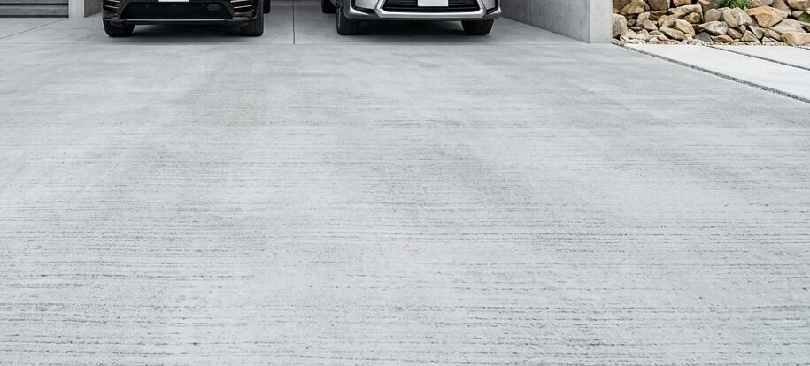 ハケ引き仕上げの土間コンクリート